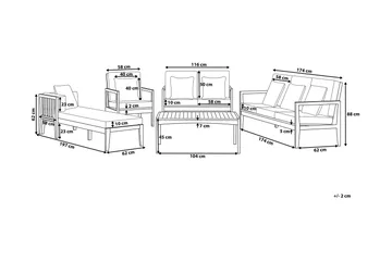 Pataja Loungegruppe 197 cm - Grå - Hagemøbler & utemiljø - Loungemøbler - Loungegrupper