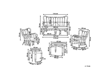 Pedagne Lounge gruppe 4-seter - Rotting / Beige - Hagemøbler & utemiljø - Loungemøbler - Loungegrupper