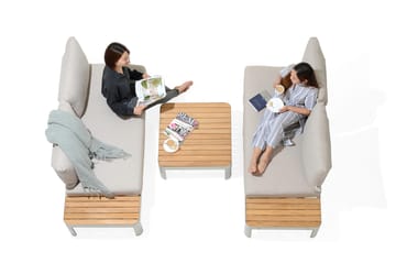 Portals Loungegruppe 4-seter - Hvit/Teak - Hagemøbler & utemiljø - Loungemøbler - Loungegrupper