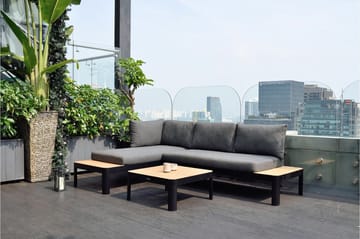 Portals Loungegruppe 4-seter - Svart / Teak - Hagemøbler & utemiljø - Loungemøbler - Loungegrupper