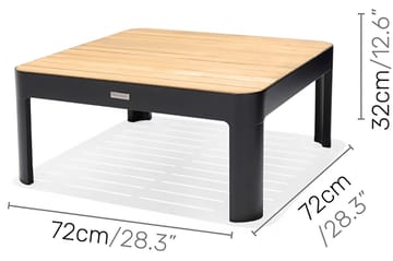 Portals Loungegruppe 4-seter - Svart / Teak - Hagemøbler & utemiljø - Loungemøbler - Loungegrupper