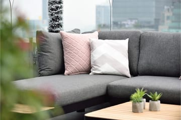 Portals Loungegruppe 4-seter - Svart / Teak - Hagemøbler & utemiljø - Loungemøbler - Loungegrupper