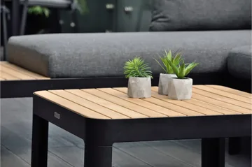 Portals Loungegruppe 4-seter - Svart / Teak - Hagemøbler & utemiljø - Loungemøbler - Loungegrupper