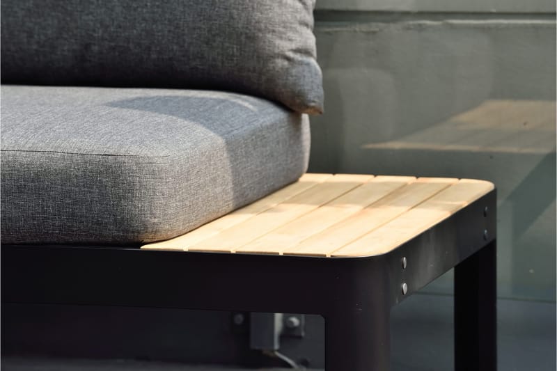 Portals Loungegruppe 4-seter - Svart / Teak - Hagemøbler & utemiljø - Loungemøbler - Loungegrupper