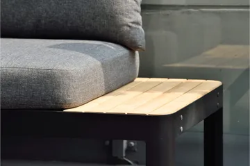 Portals Loungegruppe 4-seter - Svart / Teak - Hagemøbler & utemiljø - Loungemøbler - Loungegrupper