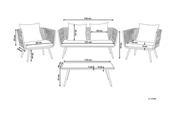 Ragusa Loungegruppe 156 cm - Grå - Hagemøbler & utemiljø - Loungemøbler - Loungegrupper