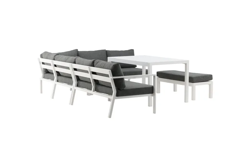 Ramos Hjørnesofa - Hvit/Grå - Hagemøbler & utemiljø - Loungemøbler - Loungegrupper