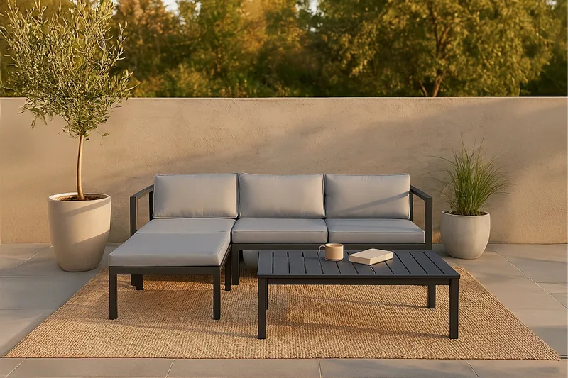 Salvador Loungegruppe - Grå/Svart - Hagemøbler & utemiljø - Loungemøbler - Loungegrupper
