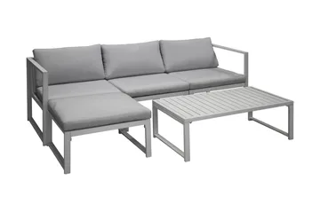 Salvador Loungegruppe - Hvit/Grå - Hagemøbler & utemiljø - Loungemøbler - Loungegrupper