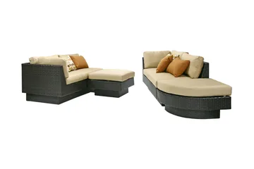 Sengesett STELLA med beige puterfarge: mørkebrun - Hagemøbler & utemiljø - Loungemøbler - Loungegrupper