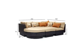 Sengesett STELLA med beige puterfarge: mørkebrun - Hagemøbler & utemiljø - Loungemøbler - Loungegrupper