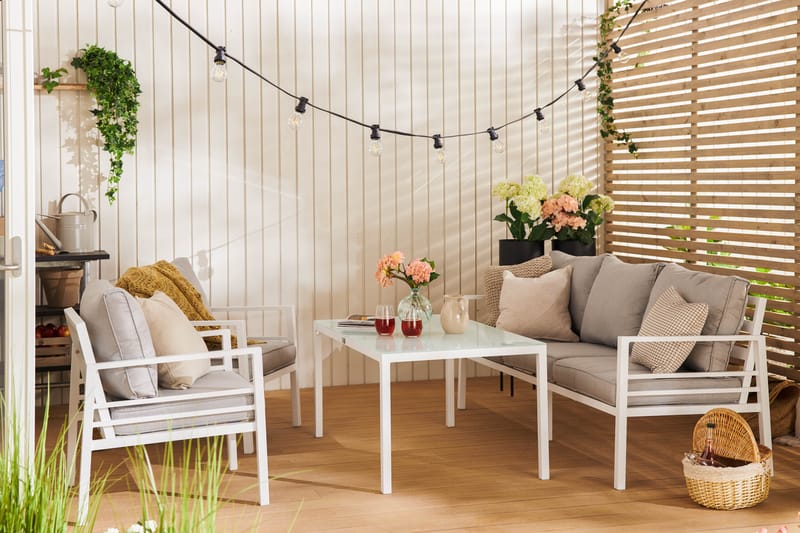 Sofagruppe Ariany - Hvit/Grå - Hagemøbler & utemiljø - Loungemøbler - Loungegrupper
