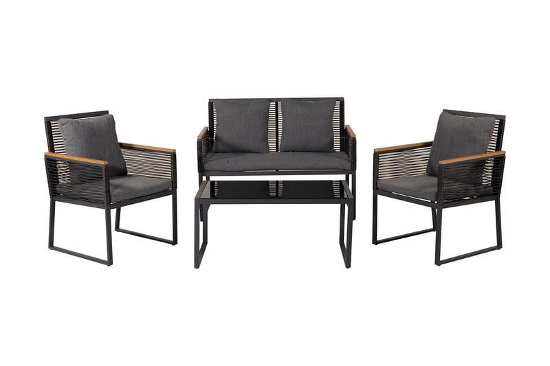 Sofagruppe Dallas Svart - Loungegrupper - Sofagruppe utendørs
