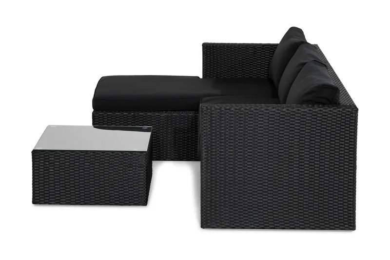 Sofagruppe Mendoza - Svart / svarte puter - Hagemøbler & utemiljø - Loungemøbler - Loungegrupper