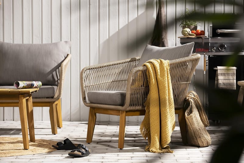 Sofagruppe Morocco - Akasie|Brun|Beige - Hagemøbler & utemiljø - Loungemøbler - Loungegrupper