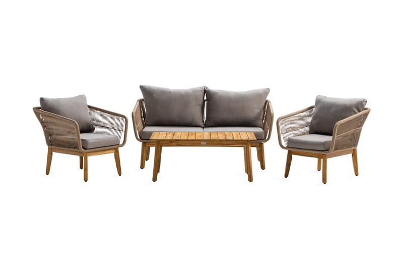 Sofagruppe Morocco - Akasie|Brun|Beige - Hagemøbler & utemiljø - Loungemøbler - Loungegrupper