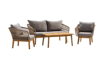 Sofagruppe Morocco - Akasie|Brun|Beige - Hagemøbler & utemiljø - Loungemøbler - Loungegrupper