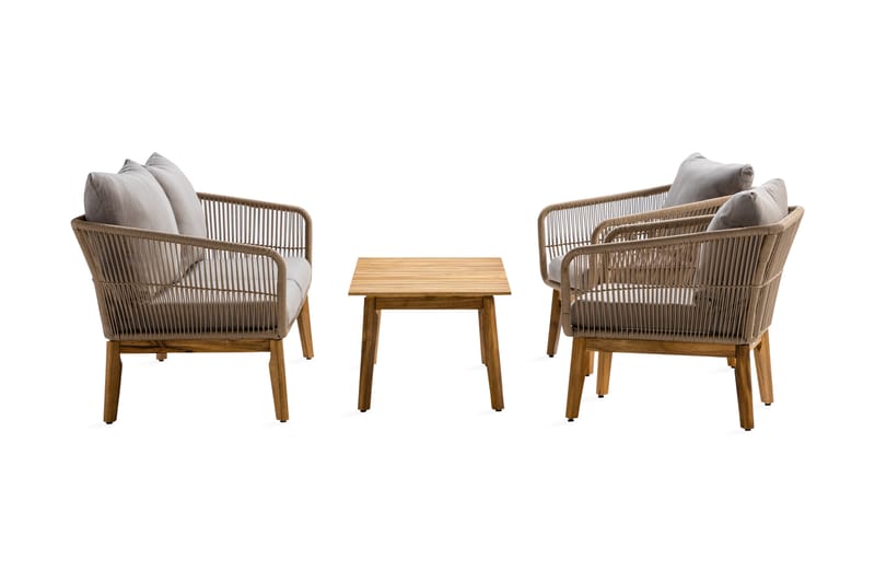 Sofagruppe Morocco - Akasie|Brun|Beige - Hagemøbler & utemiljø - Loungemøbler - Loungegrupper