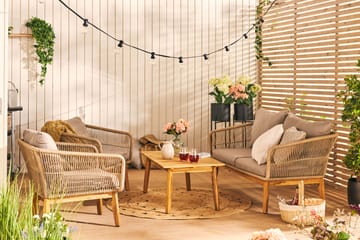 Sofagruppe Morocco - Akasie|Brun|Beige - Hagemøbler & utemiljø - Loungemøbler - Loungegrupper