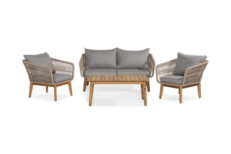 Sofagruppe Morocco - Akasie|Brun|Beige - Loungegrupper - Sofagruppe utendørs