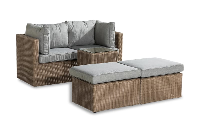 Sofagruppe Zambia - Beige|Grå - Loungegrupper - Sofagruppe utendørs