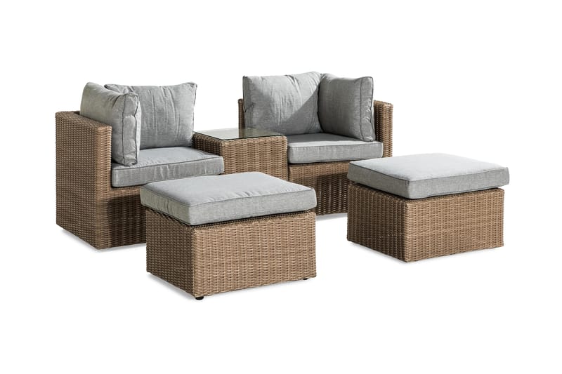 Sofagruppe Zambia - Beige|Grå - Loungegrupper - Sofagruppe utendørs