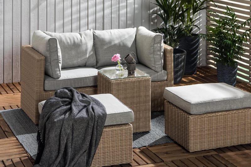 Sofagruppe Zambia - Beige|Grå - Loungegrupper - Sofagruppe utendørs