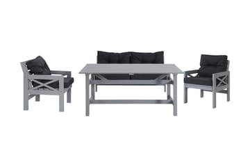 Spisegruppe Husarn 160 cm + 2 Stoler + Benk med Puter Matt G - KWA - Hagemøbler & utemiljø - Loungemøbler - Loungegrupper