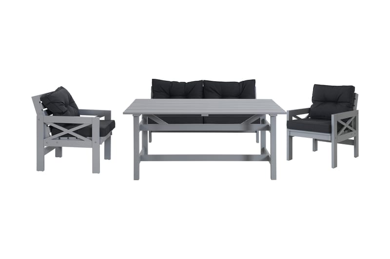 Spisegruppe Husarn 160 cm + 2 Stoler + Benk med Puter Matt G - KWA - Hagemøbler & utemiljø - Loungemøbler - Loungegrupper