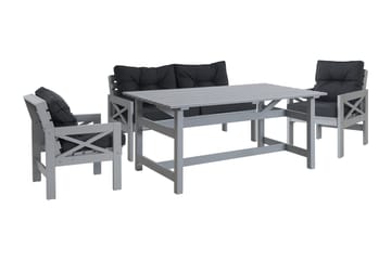 Spisegruppe Husarn 160 cm + 2 Stoler + Benk med Puter Matt G - KWA - Hagemøbler & utemiljø - Loungemøbler - Loungegrupper