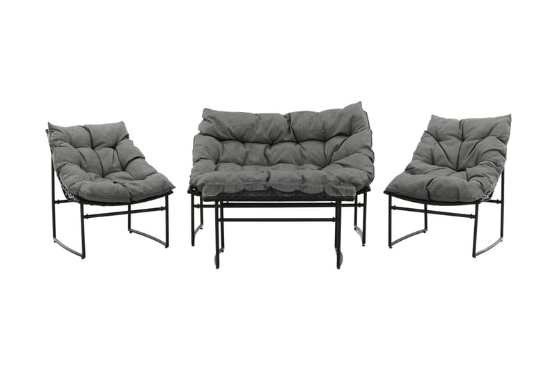 Tina Loungegruppe 4-seters, Svart