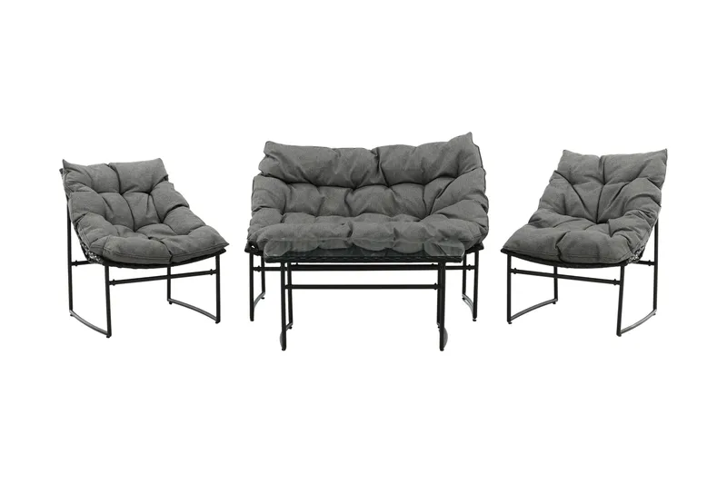 Tina Loungegruppe 4-seters, Svart
