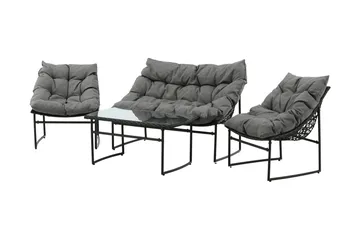 Tina Loungegruppe 4-seters - Svart - Hagemøbler & utemiljø - Loungemøbler - Loungegrupper