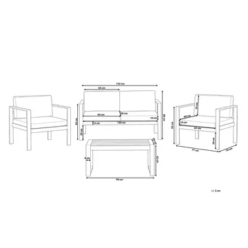 Tirrena Loungegruppe 90 cm - Grå - Hagemøbler & utemiljø - Loungemøbler - Loungegrupper
