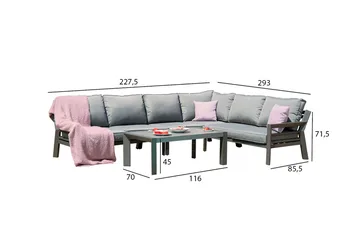 Tomson Hagesett Mørkegrå - Hagemøbler & utemiljø - Loungemøbler - Loungegrupper