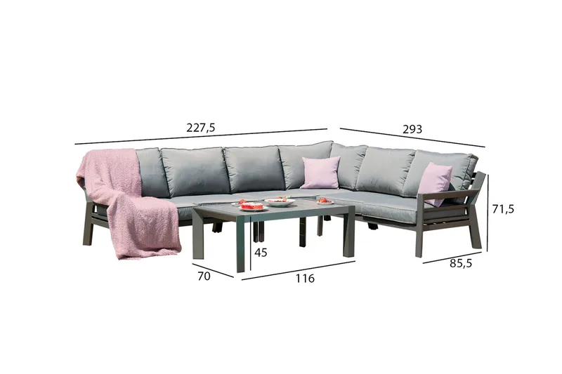 Tomson Hagesett Mørkegrå - Hagemøbler & utemiljø - Loungemøbler - Loungegrupper