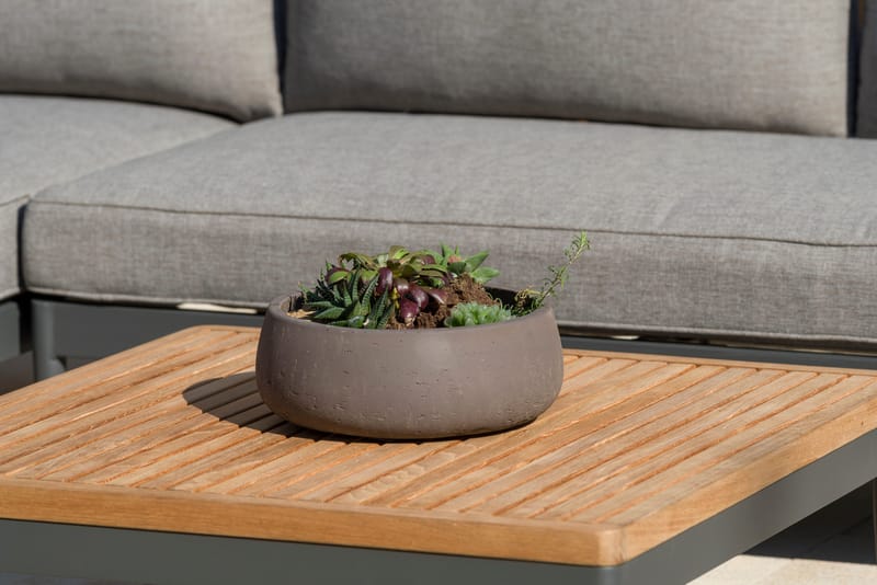 TOPAZ Sett Dagbedd + 2-seter sofa + sofabord 73 cm - Magnesiumgrå - Hagemøbler & utemiljø - Loungemøbler - Loungegrupper