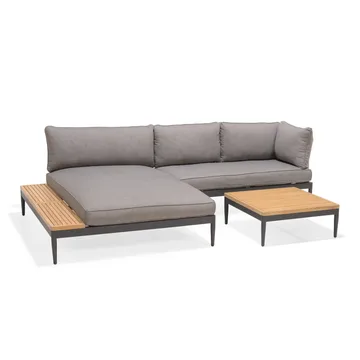 TOPAZ Sett Dagbedd + 2-seter sofa + sofabord 73 cm - Magnesiumgrå - Hagemøbler & utemiljø - Loungemøbler - Loungegrupper