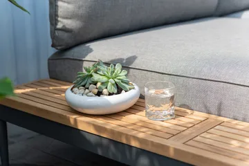 TOPAZ Sett Dagbedd + 2-seter sofa + sofabord 73 cm - Magnesiumgrå - Hagemøbler & utemiljø - Loungemøbler - Loungegrupper