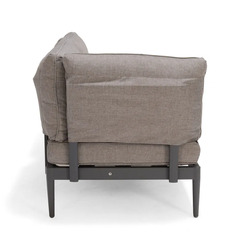 TOPAZ Sett Dagbedd + 2-seter sofa + sofabord 73 cm - Magnesiumgrå - Hagemøbler & utemiljø - Loungemøbler - Loungegrupper