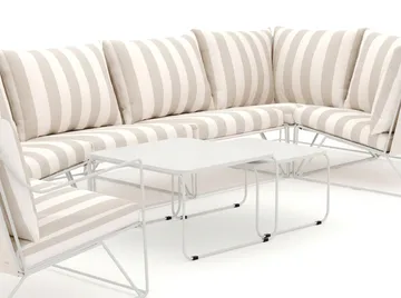 Usteryd utendørs hjørnesofa 6-seters vendbar med lenestol - Beige/Stripete - Hagemøbler & utemiljø - Loungemøbler - Loungegrupper