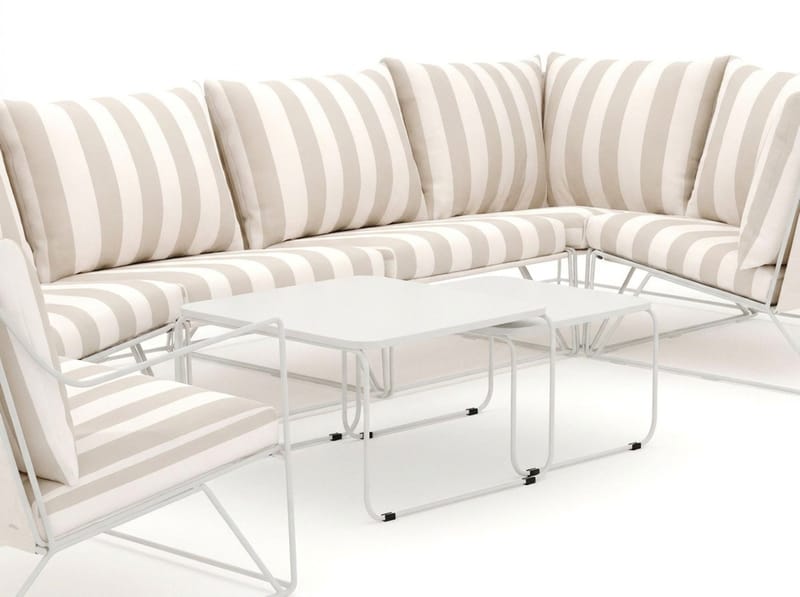 Usteryd utendørs hjørnesofa 6-seters vendbar med lenestol - Beige/Stripete - Hagemøbler & utemiljø - Loungemøbler - Loungegrupper