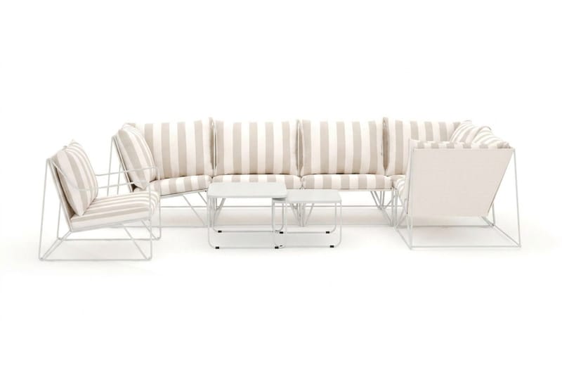 Usteryd utendørs hjørnesofa 6-seters vendbar med lenestol - Beige/Stripete - Hagemøbler & utemiljø - Loungemøbler - Loungegrupper