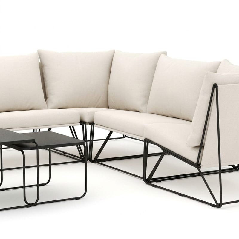 Usteryd utendørs L-sofa 7-seter vendbar - Svart/Beige - Hagemøbler & utemiljø - Loungemøbler - Loungegrupper