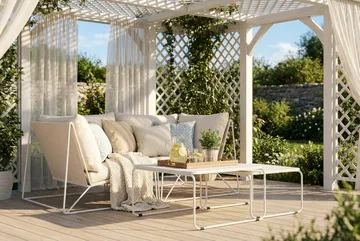 Usteryd utendørs rett 2-seters sofa - Beige/Beige - Hagemøbler & utemiljø - Loungemøbler - Loungegrupper