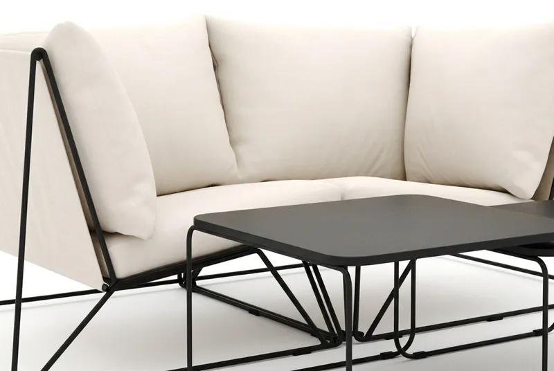 Usteryd utendørs rett 2-seters sofa - Svart/Beige - Hagemøbler & utemiljø - Loungemøbler - Loungegrupper