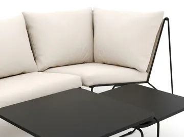 Usteryd utendørs rett 3-seters sofa - Svart/Beige - Hagemøbler & utemiljø - Loungemøbler - Loungegrupper
