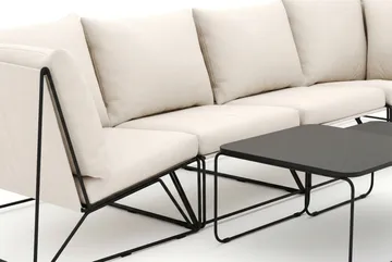 Usteryd utendørs rett 4-seters sofa - Svart/Beige - Hagemøbler & utemiljø - Loungemøbler - Loungegrupper