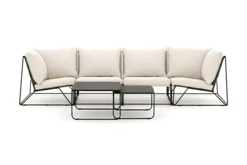 Usteryd utendørs rett 4-seters sofa - Svart/Beige - Hagemøbler & utemiljø - Loungemøbler - Loungegrupper