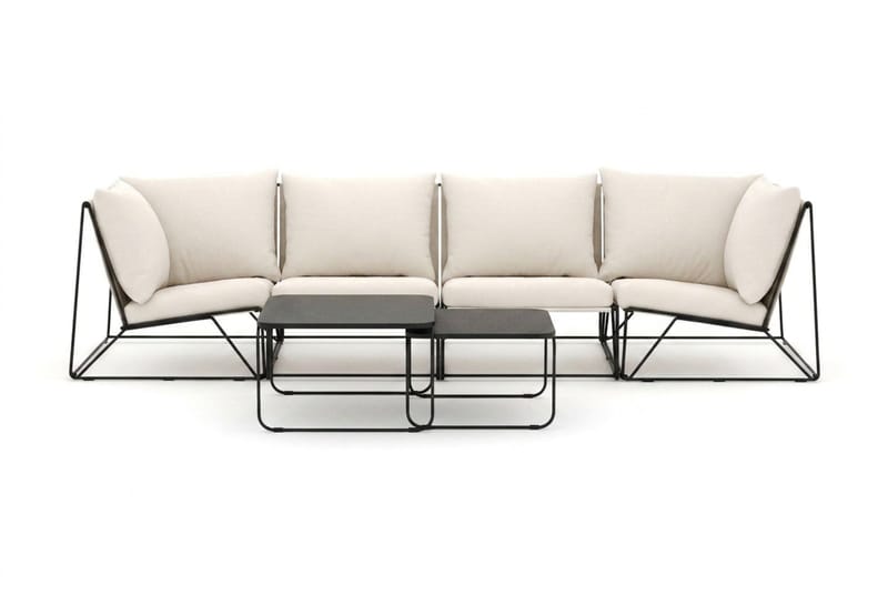 Usteryd utendørs rett 4-seters sofa - Svart/Beige - Hagemøbler & utemiljø - Loungemøbler - Loungegrupper